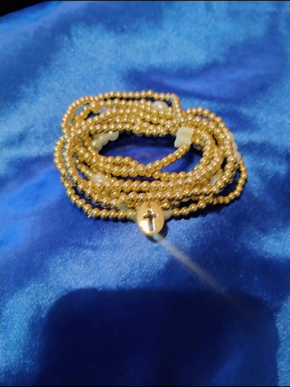 Gold Beaded Cross Wrap Bracelet - Women Jewelry🌷